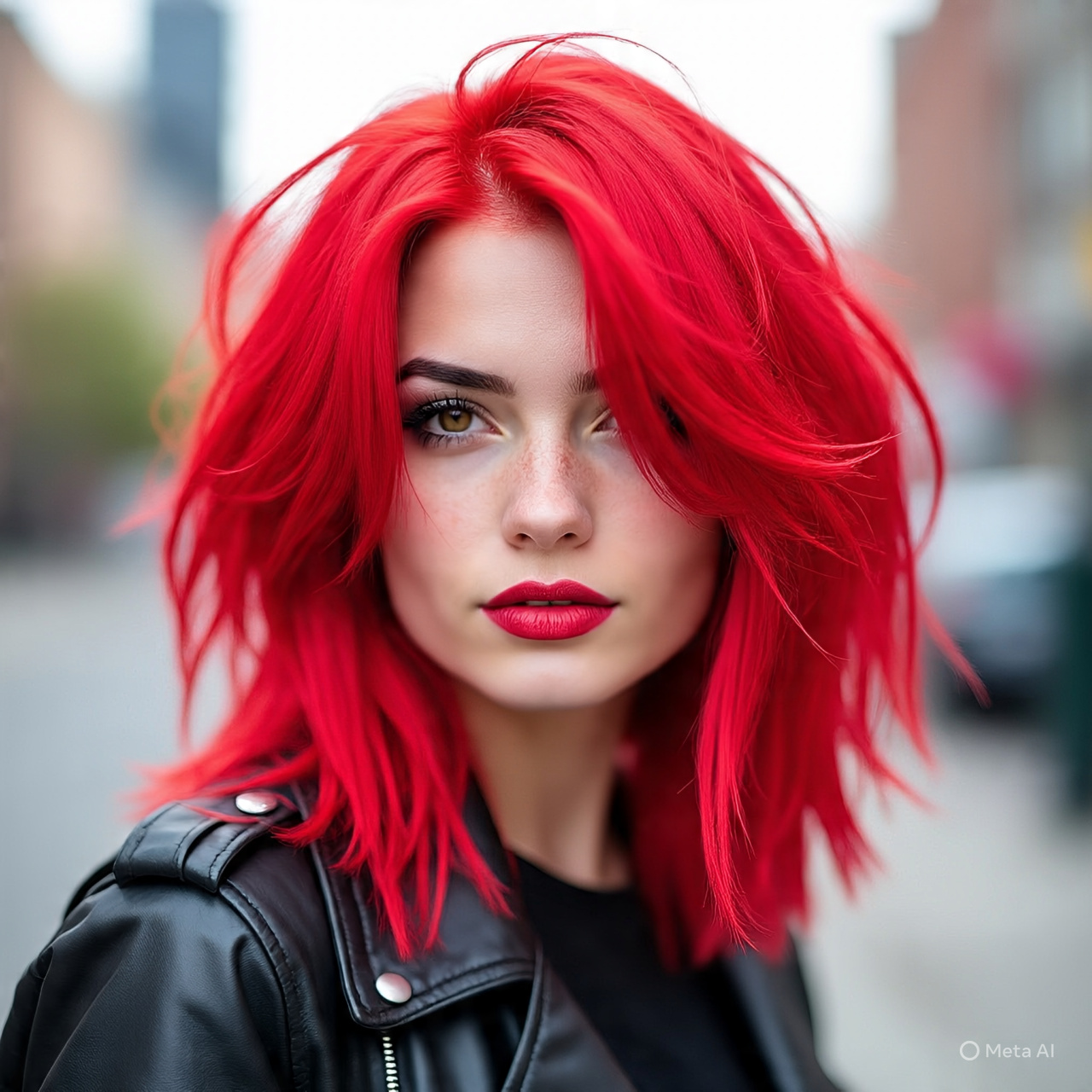 Woman showcasing trendy red hair shades with a bold, vibrant, and stylish look, highlighting the latest red hair color trends.