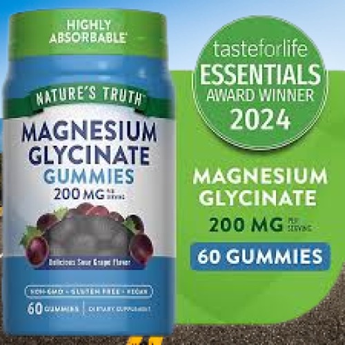 Image showing the key benefits and side effects of using [Magnesium Glycinate] daily.
